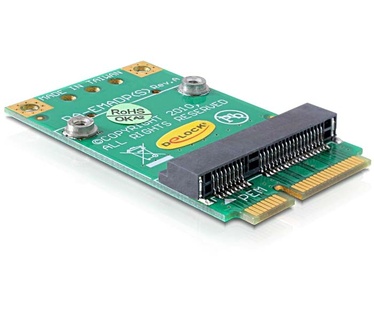 Delock MiniPCIe Half/Full. Verbindingsmogelijkheden: PCI Express. Gewicht en omvang: 51 mm, 30 mm, 5 mm. Kleur: Zwart, Groen. Other features: Niet draadloos