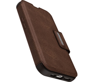Otterbox OtterBox Strada-hoesje voor iPhone 14, schokbestendig, valbestendig, lederen folio met kaarthouder, 3x getest volgens militaire standaard, Espresso