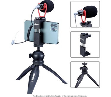 Ulanzi Smartphone vlog KIT: mini-statief, telefoonhouder & microfoon