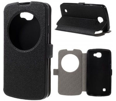 Just in Case LG K4 Window Leather Case - met zichvenster - Black
