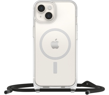 Otterbox OtterBox React Necklace hoesje met MagSafe voor iPhone 14, ultradunne beschermhoes met verstelbare en afneembare kettingriem, getest volgens militaire standaard, Clear (iPhone 14) Transparant