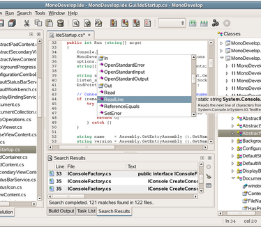 MonoDevelop - Main Window