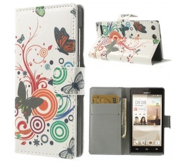 qMust Wallet Case met stand Huawei Ascend G6 3G (butterfly circle)