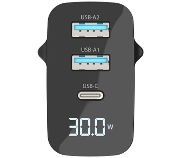 Sitecom 30 W GaN Power Delivery wandoplader met led-scherm