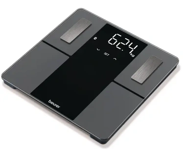 Beurer BF 500 Super Black Edition Personenweegschaal - Uitgebreide lichaamsanalyse - Veiligheidsglas - Bluetooth® - ' HealthManager Pro'-app - Tot 180 kg - XL Magic LED display - 8 Gebruikersgeheugen - Incl. batterijen - 5 Jaar garantie