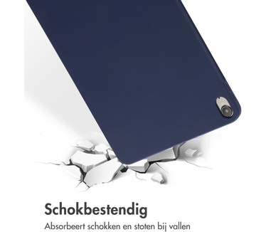 Accezz Liquid Silicone Backcover met penhouder iPad Air (2020 - 2022) - Donkerblauw