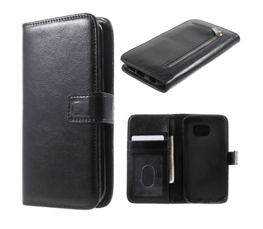 Kees Separator Portemonnee en Gel Hoesje Galaxy S6 Edge - Zwart