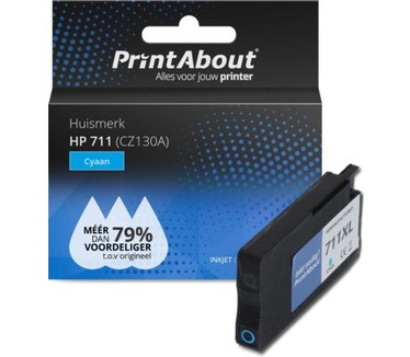 PrintAbout Huismerk HP 711 (CZ130A) Inktcartridge Cyaan