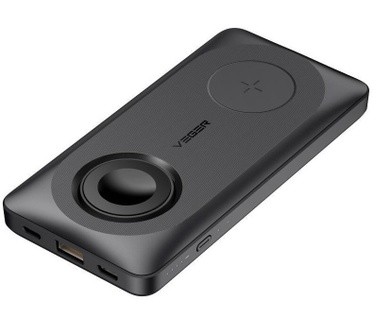 VEGER powerbank 10000 mAh with wireless chargers compatible with MagSafe PD QC3.0 3A 22,5W MagMulti (W1156) black