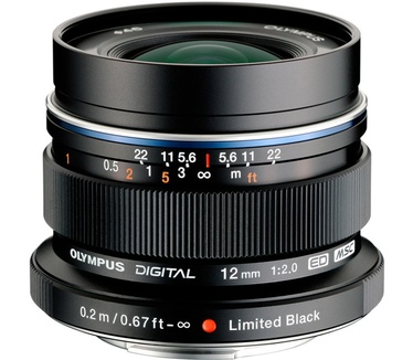 Olympus M.Zuiko Digital ED 12mm f/2.0 Zwart