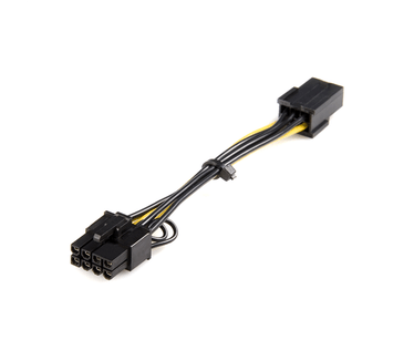 Startech StarTech.com - Voedingskabel - 6-pins PCI Express voeding (V) - 8-pins PCI Express voeding (M) - 15.5 cm - geel