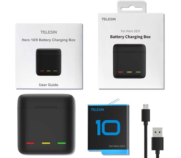 Mojogear Telesin Oplaadbox met 1 batterij voor GoPro 9 & GoPro 10
