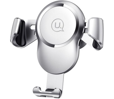 Usams Wireless Charging Metal Gravity Car Mount - Grijs