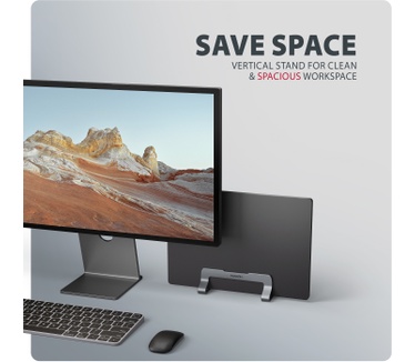 Axagon STND-VG Vertikaler Laptop-Ständer, einstellbare Breite, Aluminium