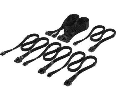 Corsair Elite Premium Individually Sleeved Type-5 PSU Cables Starter Kit, Zwart Zwart