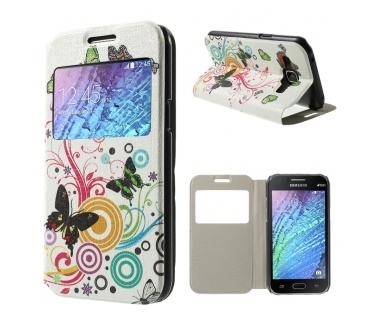 Window Cover Samsung Galaxy J1 - hoes met zichtvenster - Spring