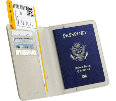 Satechi FindAll Leather paspoorthoes Met Find My Tracker Bruin