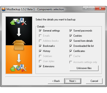 MozBackup 1.5.2 bèta 1 screenshot
