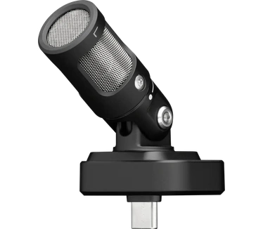 Shure MV88 USB-C microfoon, voor iPhone en Android, opname- en vlogmicrofoon met automatisch niveau, ruisonderdrukking in real-time, 4 richtingen, zwart