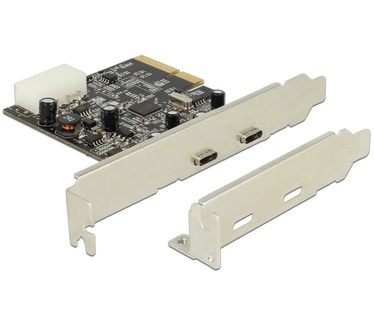 Delock PCI Express x4 Card -> 2x USB3.1 G2 (10 Gbps) Type-C (F)