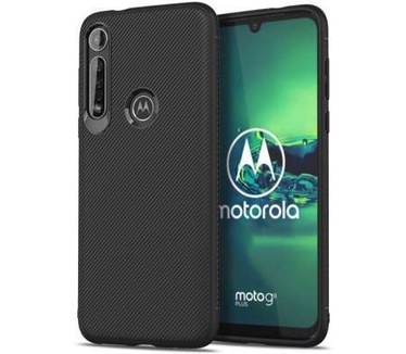 qMust Motorola Moto G8 Plus Texture TPU Case - Zwart