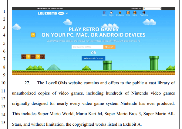 Nintendo aanklacht Loveroms Loveretro
