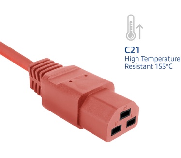 ACT Netsnoer C20 - C21 IEC60320 rood 3 m