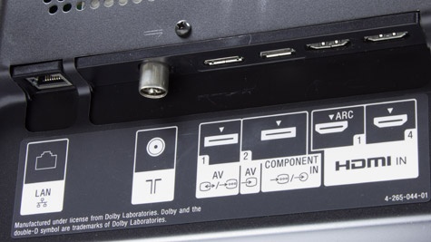 Bravia NX720 aansluitingen onderkant Bravia NX720 aansluitingen onderkant