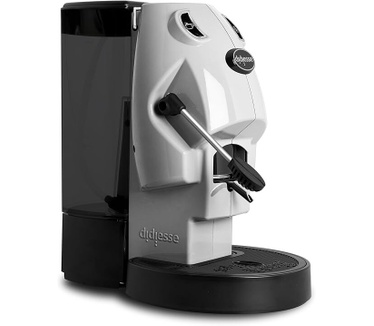 Didiesse Baby Frog Coffee & Tea Koffiezetapparaat voor pads, met melkopschuimer en dubbele padhouder voor koffie en thee, laag verbruik 650 W, warmwaterdispenser (wit)