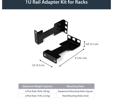 Startech.com Raildiepte adapterset voor server racks 1U