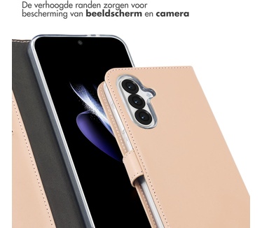 Selencia Echt Lederen Bookcase Samsung Galaxy A56 - Dusty Pink