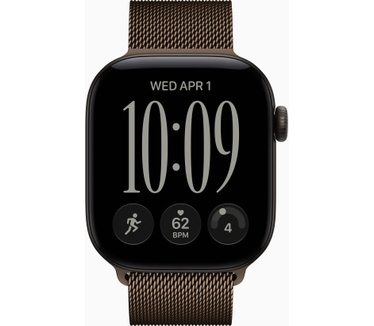 Apple Watch Watch Series 12 42mm Brons (Bronzen Milanese Band), Zwart (Zwart)