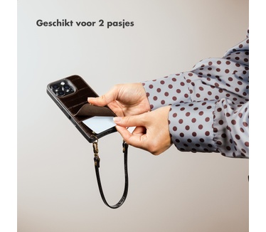 Selencia Nova Real Leather Backcover met Koord en Pashouder Samsung Galaxy S25 - Dark Chocolate