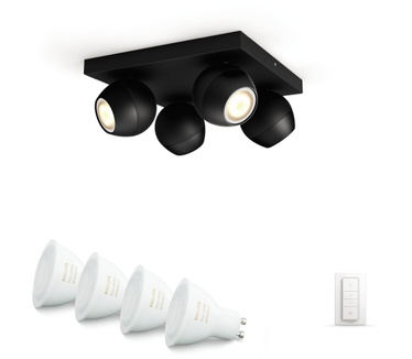 Philips Hue Buckram Spotlamp Zwart (4-spot)