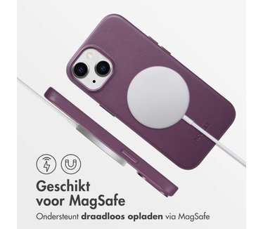 Accezz MagSafe Leather Backcover iPhone 15 - Paars