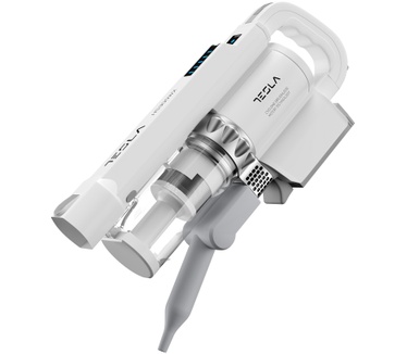 Tesla HS300WX Aspirateur manuel 200 W Niveau sonore 71 dB Type de moteur sans balai, Pression à vide 18000/9000, Capacité de la batterie 2200, Filtrage HEPA, 2 niveaux de vitesse) Blanc