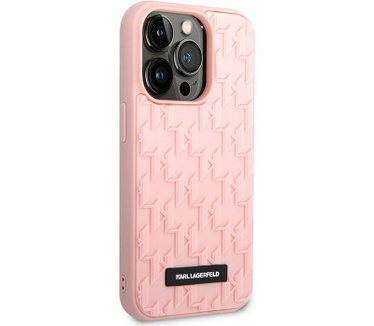 Karl Lagerfeld 3D Monogram Back Case iPhone 14 Pro (6.1") - Roze Roze