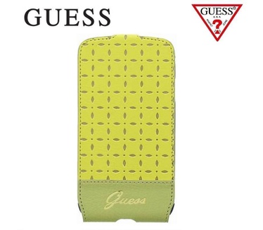 Guess Originele Gianina Flip Case hoesje voor de Samsung Galaxy S4 Mini - Geel (Galaxy S4 Mini) Geel