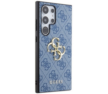 Guess 4G Metal Logo Back Case - Galaxy S24 Ultra (S928) - Blauw Blauw