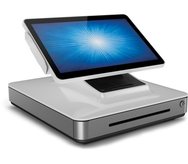 Elo Touchsystems PayPoint, Android 8.1 with Google Play Services, 13.3-inch, PCAP, 3GB RAM, 32GB SSD, 2-inch receipt printer, 1D scanner, cash drawer, White, Worldwide