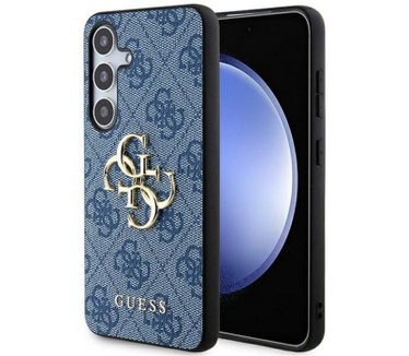 Guess 4G Metal Logo Back Case - Galaxy S24 Plus (S926) - Blauw Blauw