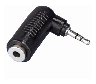 Hama Angled Adapter, jack, stereo, 3.5 mm socket - 2.5 mm plug 90°