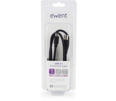 Ewent EW9649 USB 3.1 Gen1 (USB 3.0) Type-C to Type-A connection cable 1m