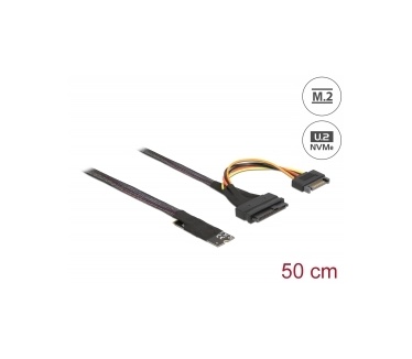 Delock M.2 Key M to U.2 SFF-8639 NVMe Adapter with 50 cm cable Zwart