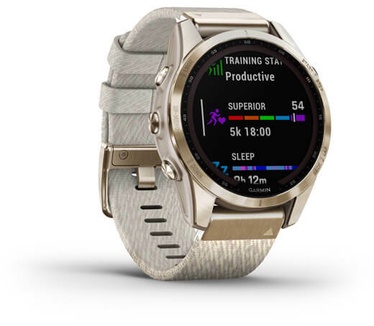 Garmin fēnix 7S Sapphire Solar (+ extra bandje) Goud (Crème)