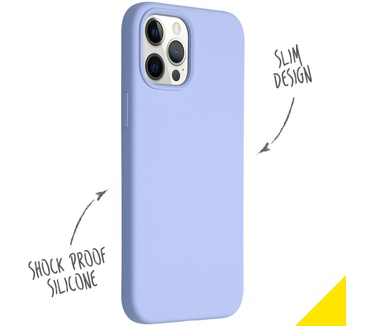 Accezz Liquid Silicone Backcover iPhone 12 Pro Max - Paars (iPhone 12 Pro Max) Paars