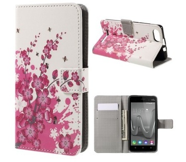 qMust Wiko Lenny 3 Wallet Case - TPU binnenwerk - Pink Blossom