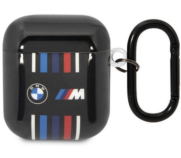 BMW M-Line Colored Lines Case voor Apple Airpods 1 & 2 - Zwart