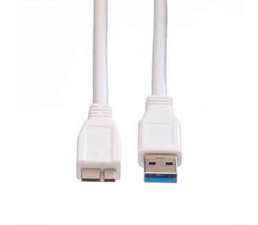 Value USB 3.0 kabel, type A M - Micro A M 0,8m Wit