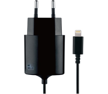 BeHello Travel Charger Lightning with Cable (1,2m) 1A Straight Black